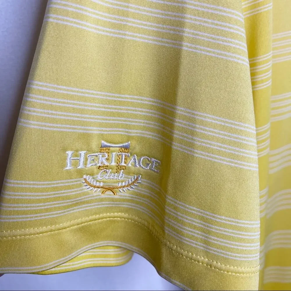 NIKE / yellow white striped golf short sleeve polo